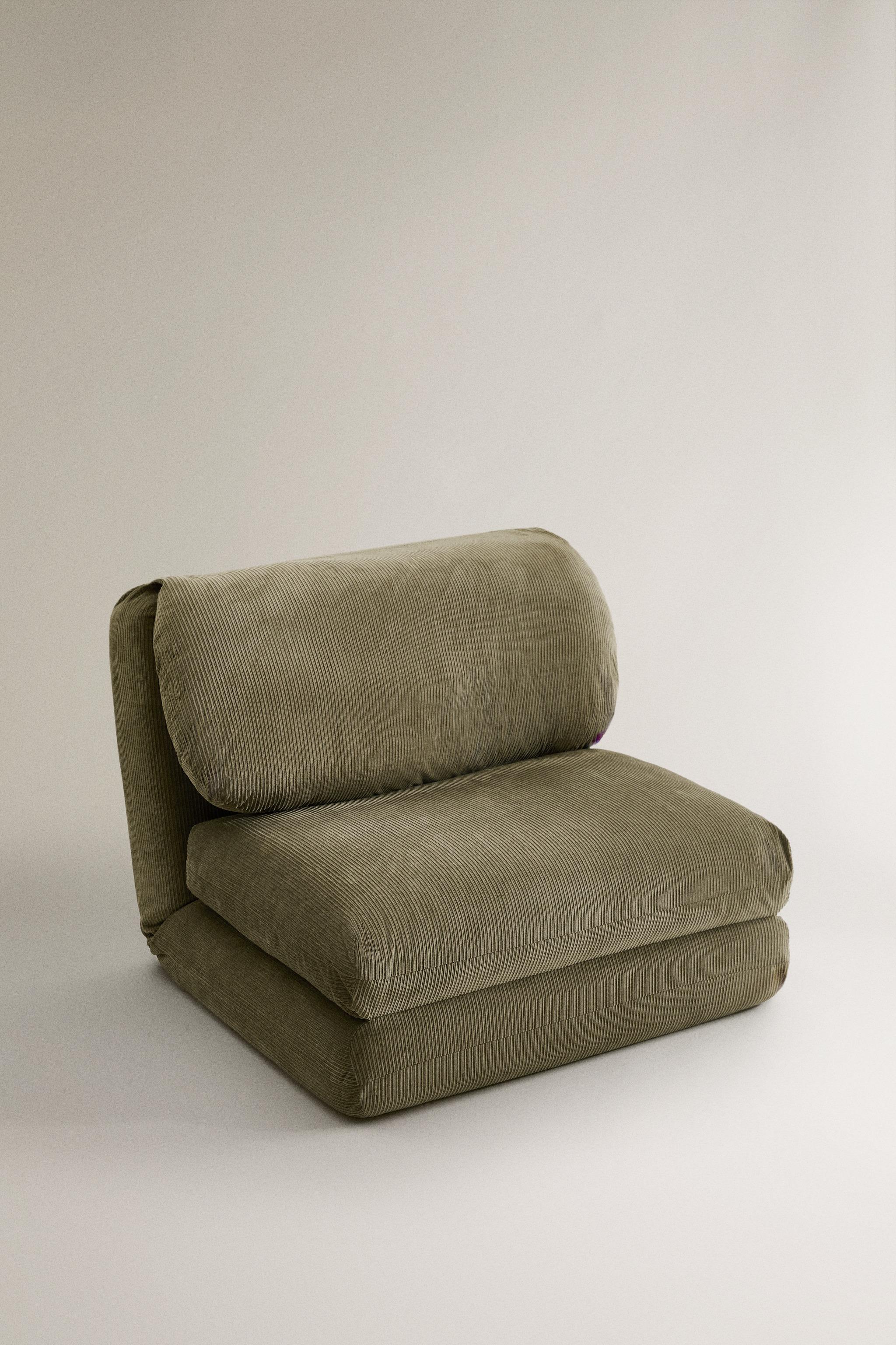 CORDUROY FOLDING LOUNGE CHAIR